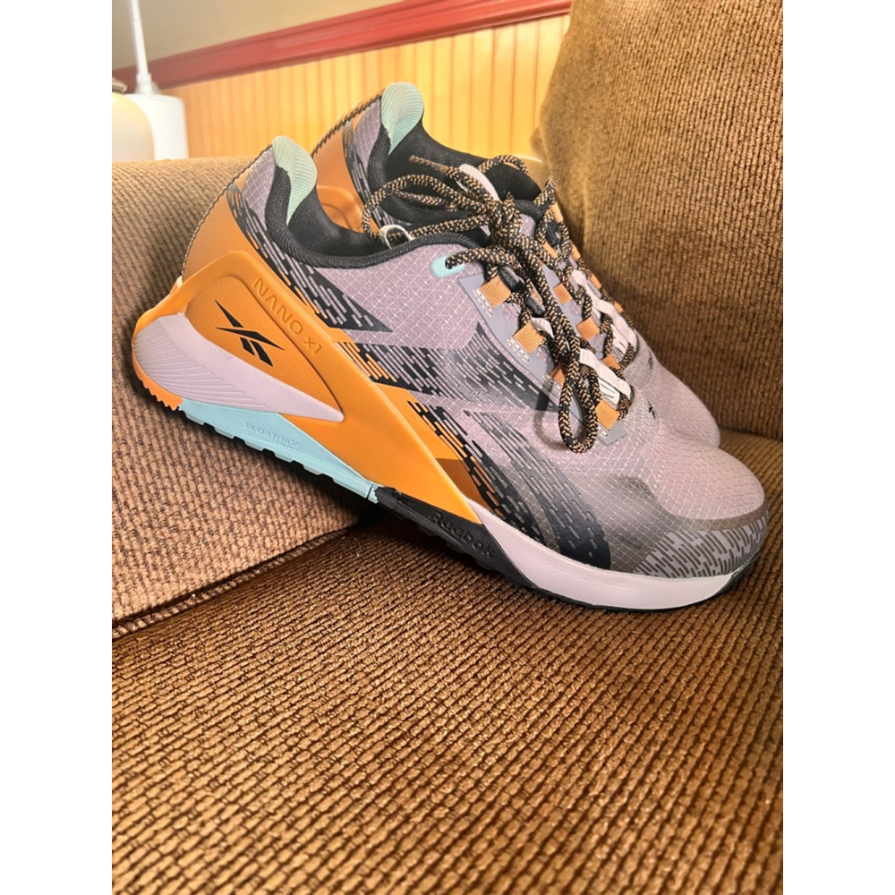 Men's Reebok Nano X1 Gray Orange Athletic Shoes Steel Toe Size 9.5 - Picture 2 of 8